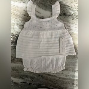 Light white sweater dress/romper 0-3 mo